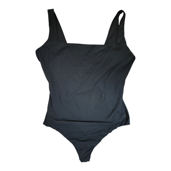 Quince Bodysuit XL Black Stretch Shell Minimalist Neutral Office Casual - Picture 1 of 4